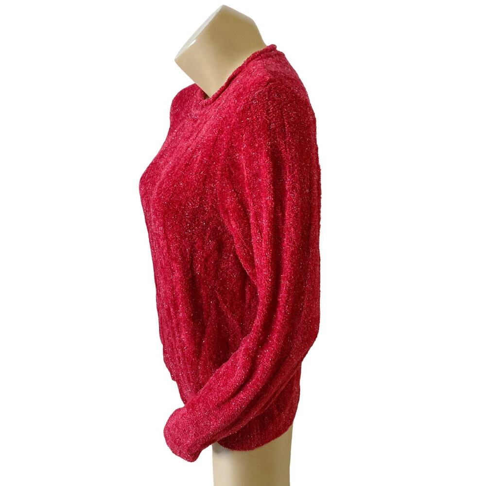 Classic Elements Sparkly Red Holiday Sweater Wome… - image 2